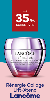 Novo Creme R&eacute;nergie Collage Lift-Xtend da marca Lanc&ocirc;me com destaque promocional de 35% sobre pre&ccedil;o de Venda ao P&uacute;blico Recomendado